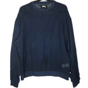 STUSSY Cotton Mesh Long Sleeve Crewneck
Sweater Size L